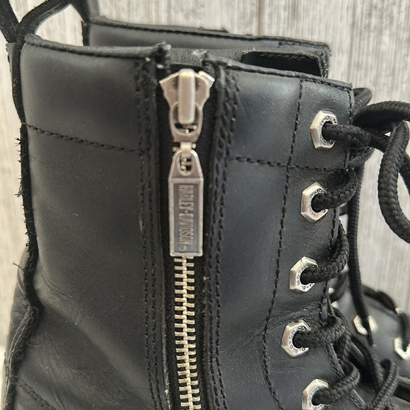 Harley Davidson Kiltie Women's black Full
Grain Logger Motorcycle Boots - Picture 2 of 10